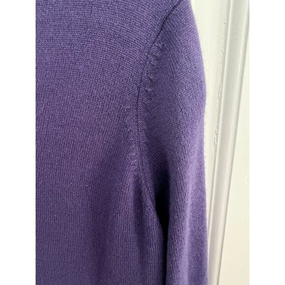 Emory Claire Women's M 100% Cashmere Sweater Purple V Neck Academia Preppy - Picture 10 of 12